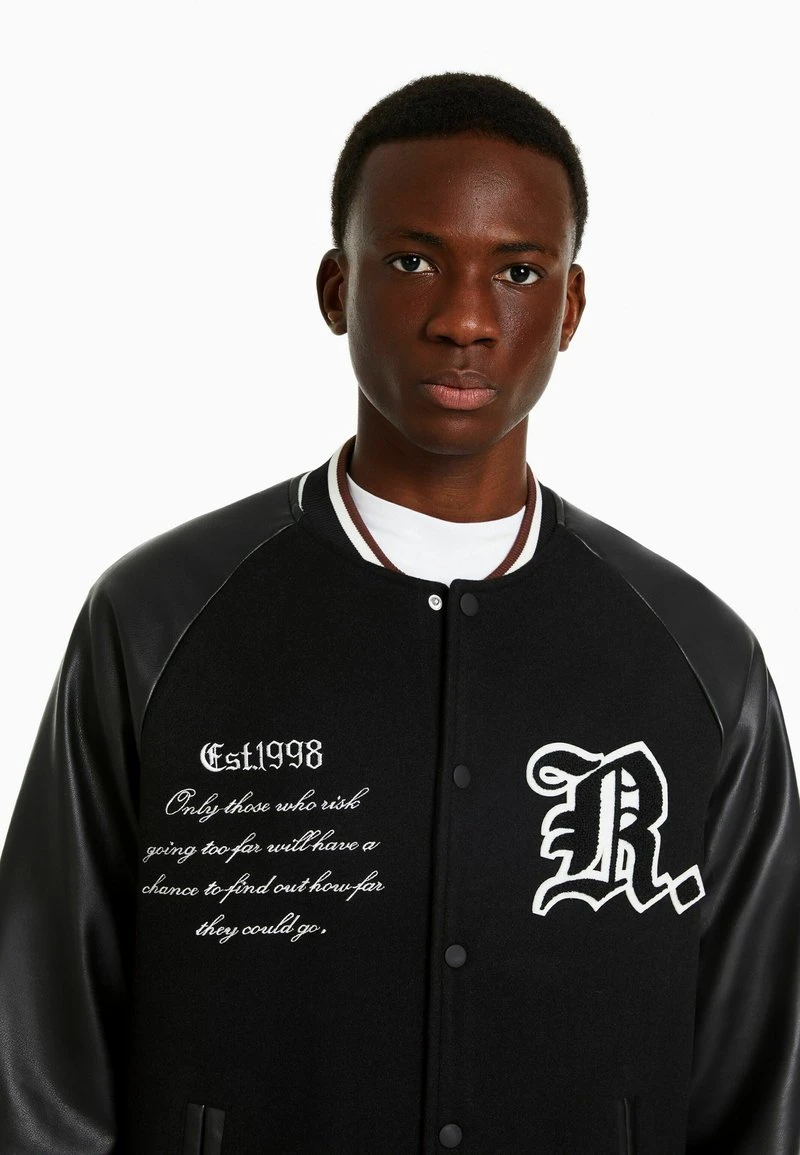 BERSHKA TEXTURE - Bomberjacke - Black 6 BERSHKA TEXTURE - Bomberjacke - Black – Bild 4