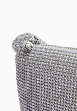 BERSHKA RHINESTONE - Handtasche - Silver Coloured -Bershka Verkaufsgeschäft 03be883ec89344698663dffc43325284