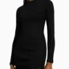 BERSHKA LONG SLEEVE MINI - Etuikleid - Black -Bershka Verkaufsgeschäft 03e417c544634fc4999c4013382d1196