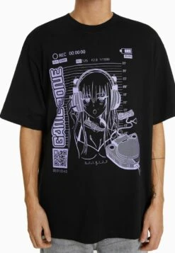 BERSHKA SHORT SLEEVE BOXY 90S ANIME - T-Shirt Print - Black -Bershka Verkaufsgeschäft 0669da5f158a4cd4b3e9c7e4fe3fb145