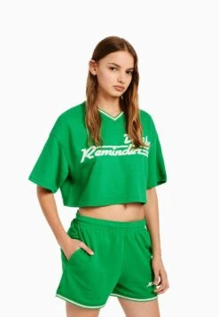 BERSHKA WITH TRIMS - Jogginghose - Evergreen