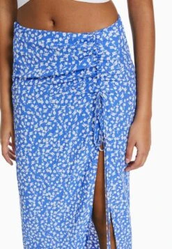 BERSHKA FLORAL PRINT - Maxirock - Dark Blue -Bershka Verkaufsgeschäft 081bd421049540ab823719ad82a8281c