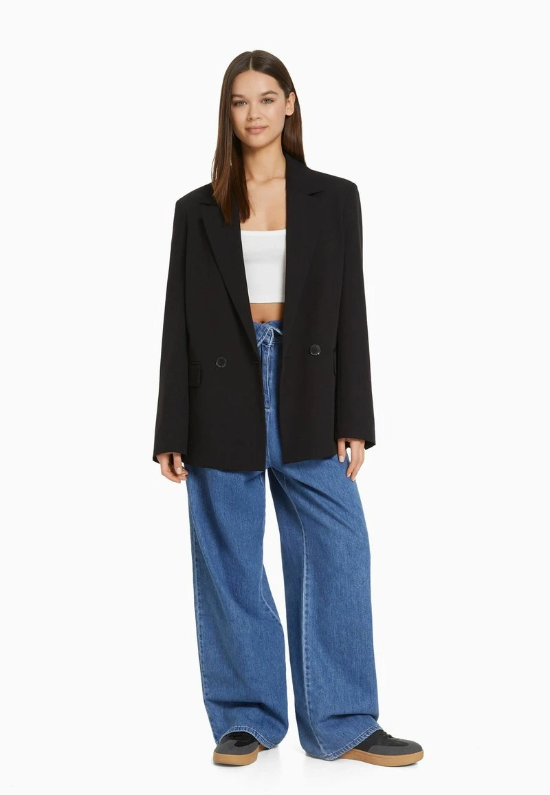 BERSHKA REGULARFIT TAILORED - FEMININE-CUT DOUBLE-BREASTED - Kurzmantel - Black 4 BERSHKA REGULARFIT TAILORED - FEMININE-CUT DOUBLE-BREASTED - Kurzmantel - Black – Bild 2