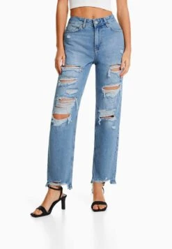 BERSHKA Jeans Relaxed Fit - Lightblue Denim