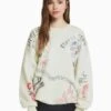BERSHKA ROUND NECK PRINTED - Sweatshirt - Beige -Bershka Verkaufsgeschäft 09e8e4c418384f8b85eeec80359e7ee6