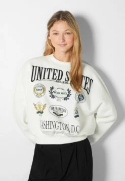 BERSHKA EMBROIDERED - Sweatshirt - Off White 11 BERSHKA EMBROIDERED - Sweatshirt - Off White -Bershka Verkaufsgeschäft 0a3031fda9124e3690d440bbe3d567b0