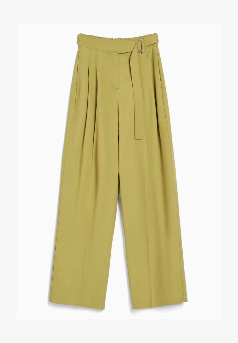 BERSHKA CARROT FIT WITH A BUCKLE - Stoffhose - Green 7 BERSHKA CARROT FIT WITH A BUCKLE - Stoffhose - Green – Bild 5