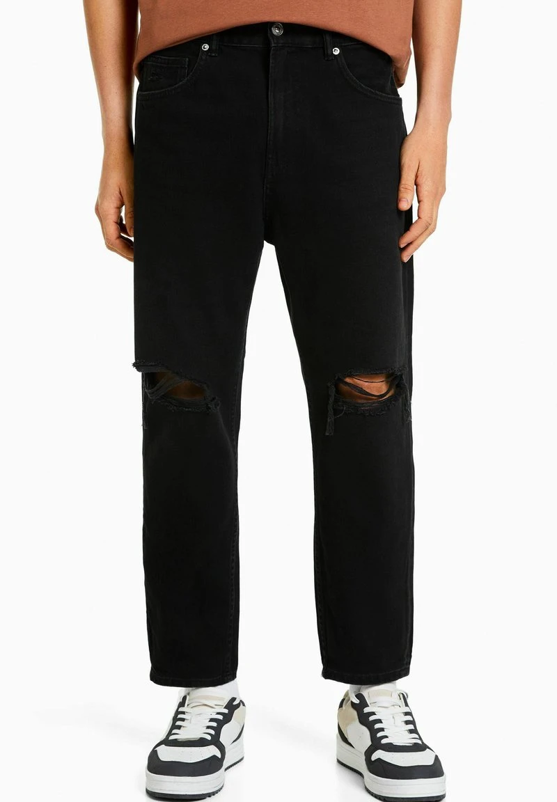 BERSHKA LOOSE FIT WITH RIPS - Jeans Relaxed Fit - Black 8 BERSHKA LOOSE FIT WITH RIPS - Jeans Relaxed Fit - Black – Bild 6