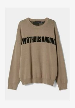 BERSHKA SLOGAN - Strickpullover - Brown -Bershka Verkaufsgeschäft 0d671349bf3a4fffbdfd5e7d6f353463