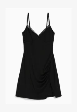 BERSHKA WITH BLONDE LACE DETAIL - Etuikleid - Black -Bershka Verkaufsgeschäft 0e1688f29d034edead2fe83b307abf06
