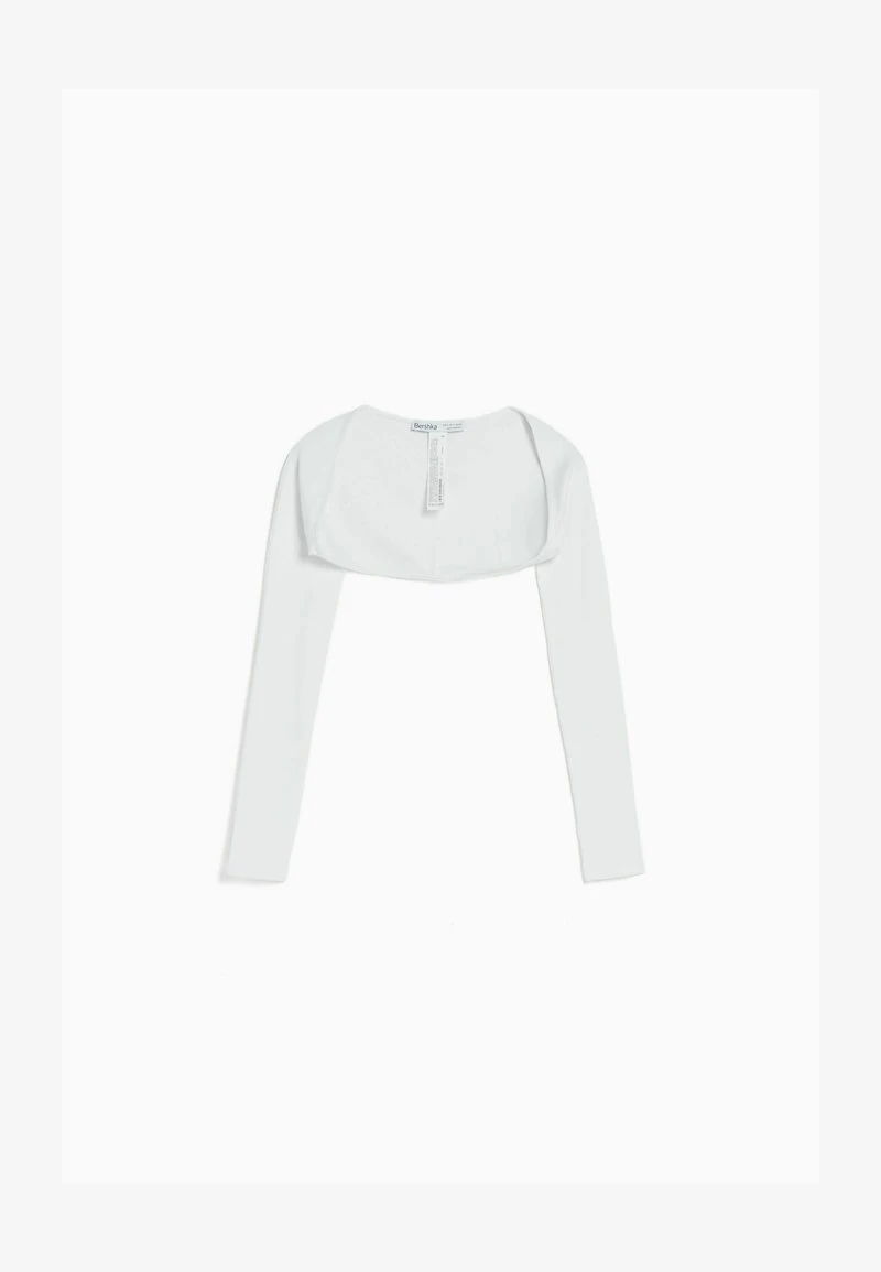 BERSHKA STRAPPY WITH LONG SLEEVES - Strickjacke - Off White 8 BERSHKA STRAPPY WITH LONG SLEEVES - Strickjacke - Off White – Bild 6