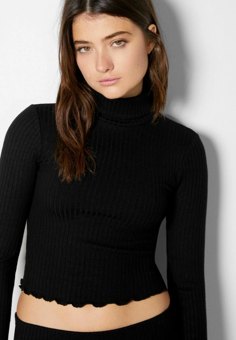 BERSHKA HIGH NECK - Strickpullover - Black 3 BERSHKA HIGH NECK - Strickpullover - Black