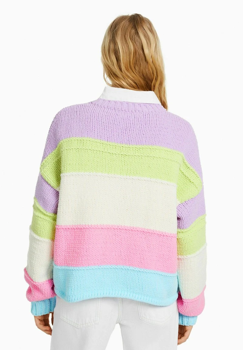 BERSHKA STRIPES - Strickpullover - Mauve 5 BERSHKA STRIPES - Strickpullover - Mauve – Bild 3