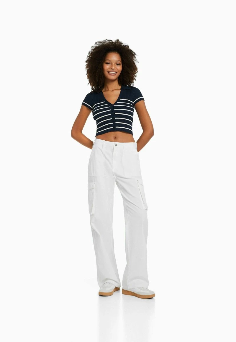 BERSHKA SHORT SLEEVE - Strickjacke - Dark Blue 4 BERSHKA SHORT SLEEVE - Strickjacke - Dark Blue – Bild 2