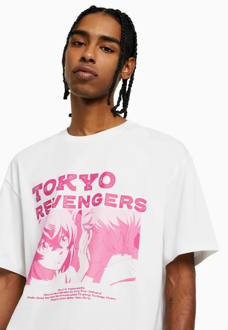 BERSHKA SHORT SLEEVE BOXY FIT - T-Shirt Print - Off White 6 BERSHKA SHORT SLEEVE BOXY FIT - T-Shirt Print - Off White – Bild 4