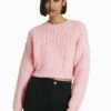 BERSHKA TEXTURED - Strickpullover - Light Pink -Bershka Verkaufsgeschäft 1139009753dd4c32b65252180adfd480