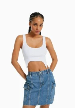 BERSHKA Minirock - Dark Blue