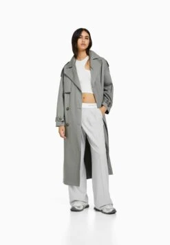 BERSHKA Trenchcoat - Grey
