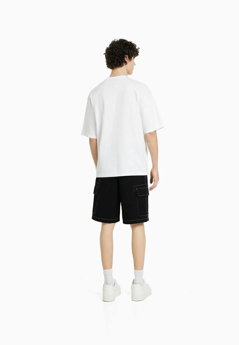 BERSHKA CONTRAST STITCH CARGO - Shorts - Black 5 BERSHKA CONTRAST STITCH CARGO - Shorts - Black – Bild 3