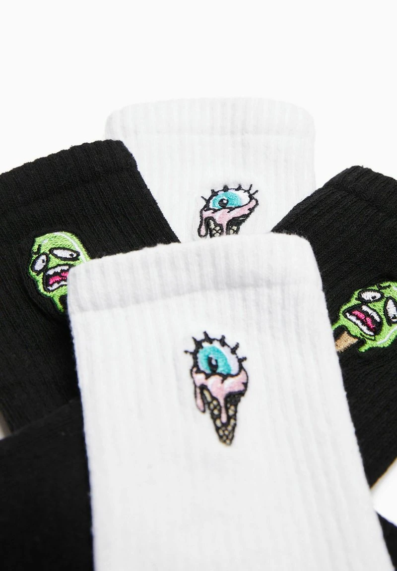 BERSHKA PACK OF 2 EMBROIDERED - Socken - Off White 4 BERSHKA PACK OF 2 EMBROIDERED - Socken - Off White – Bild 2