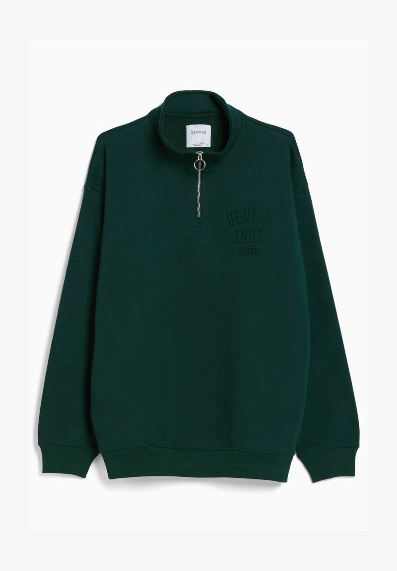 BERSHKA HIGH NECK ZIP-UP - Sweatshirt - Dark Green 7 BERSHKA HIGH NECK ZIP-UP - Sweatshirt - Dark Green – Bild 5