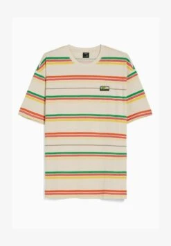 BERSHKA STRIPED SHORT SLEEVE BOXY - T-Shirt Print - Camel -Bershka Verkaufsgeschäft 1435dd538a0f4cdcb457533618d16059