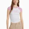 BERSHKA SHORT RAGLAN SLEEVES - PRINTED - T-Shirt Print - Pink