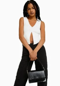 BERSHKA TEXTURED - MINAUDIÈRE WITH HANDLE - Handtasche - Black