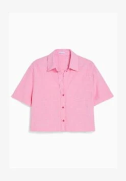 BERSHKA SHORT SLEEVE TEXTURED - Hemdbluse - Light Pink -Bershka Verkaufsgeschäft 179e19cecbbb41dd8573835b79b2ccc8