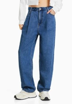 BERSHKA 90S - Jeans Relaxed Fit - Dark Blue