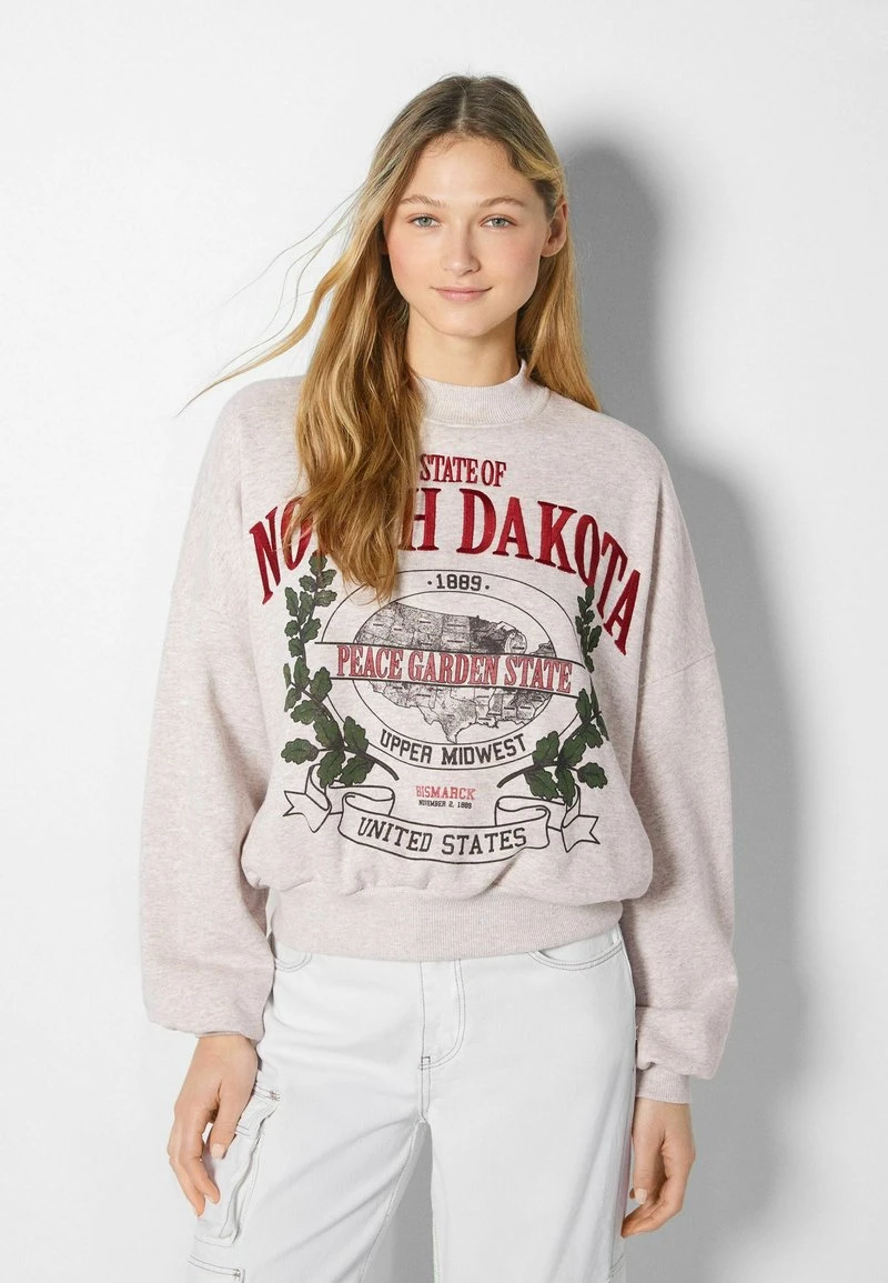 BERSHKA EMBROIDERED - Sweatshirt - Sand 3 BERSHKA EMBROIDERED - Sweatshirt - Sand