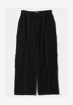 BERSHKA MULTIPOCKET CARGO JEANS - Flared Jeans - Black -Bershka Verkaufsgeschäft 1a550de7dab040d3895af69445978f16