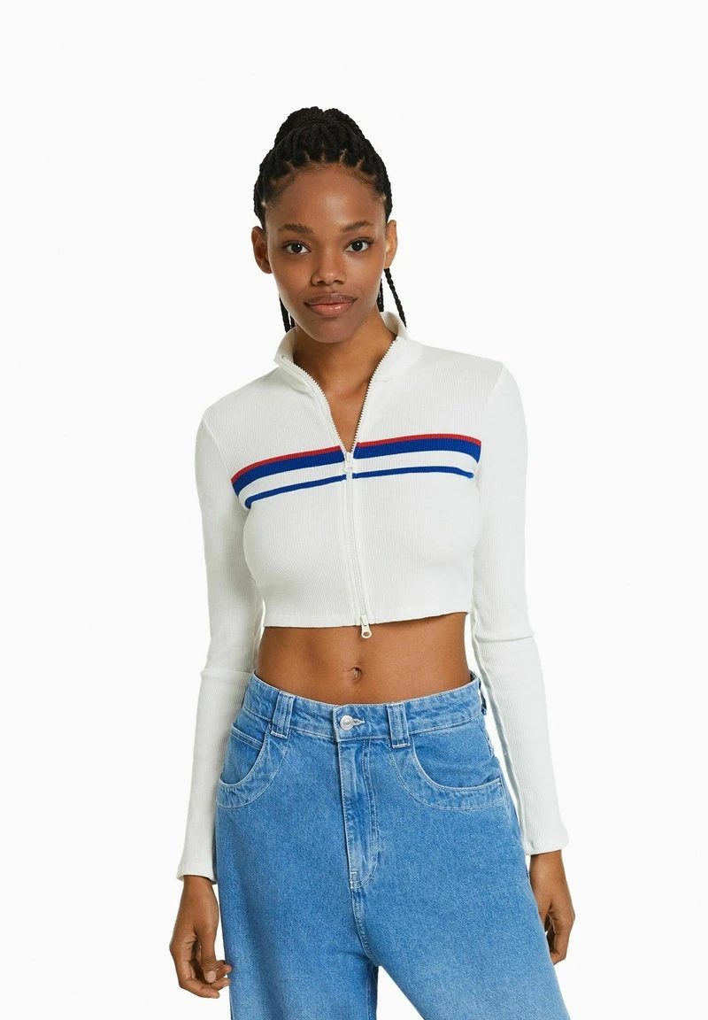 BERSHKA STRIPED - Strickpullover - Off-white 3 BERSHKA STRIPED - Strickpullover - Off-white