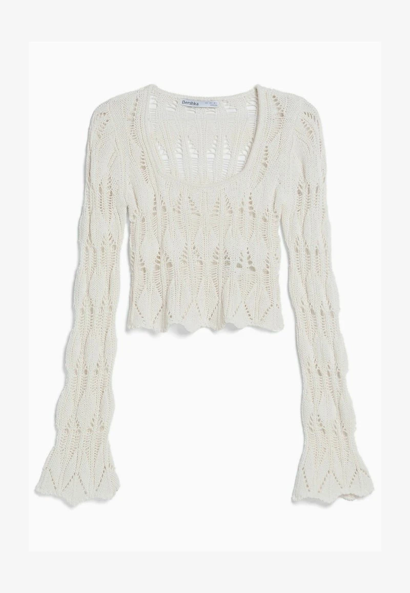 BERSHKA OPEN WITH A SQUARE CUT NECKLINE 01667376 - Strickpullover - Beige 8 BERSHKA OPEN WITH A SQUARE CUT NECKLINE 01667376 - Strickpullover - Beige – Bild 6