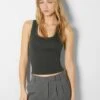 BERSHKA SLEEVELESS - Top - Dark Grey