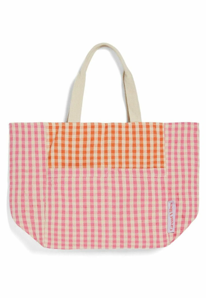 BERSHKA GINGHAM WITH STRAPS - Shopping Bag - Light Pink 7 BERSHKA GINGHAM WITH STRAPS - Shopping Bag - Light Pink – Bild 5