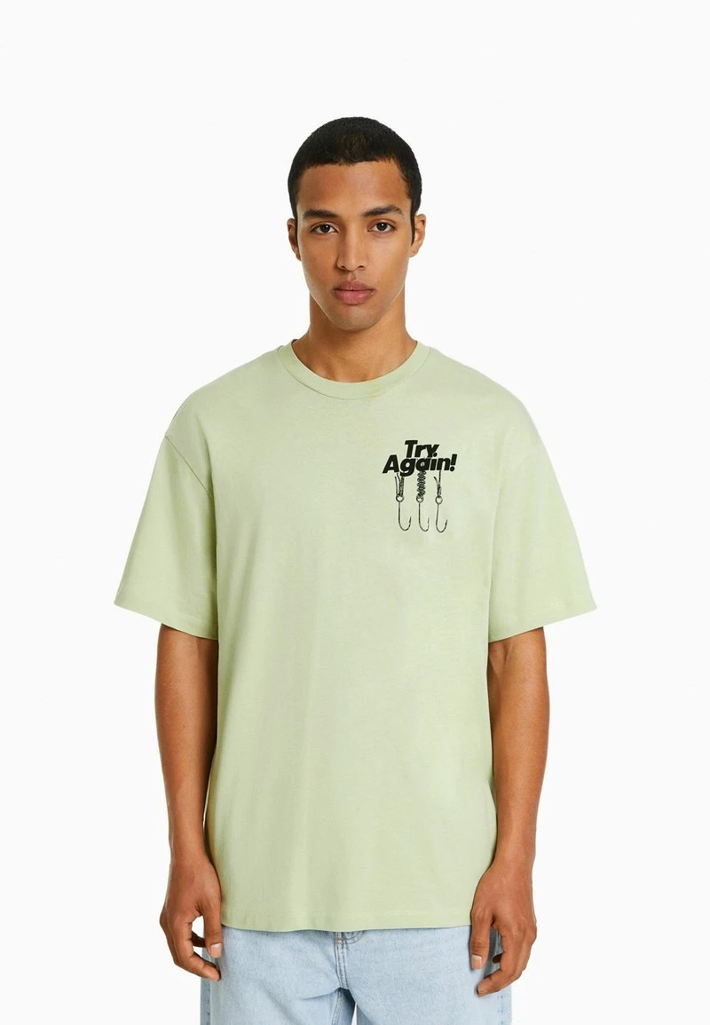 BERSHKA BOXY - T-Shirt Print - Green 5 BERSHKA BOXY - T-Shirt Print - Green – Bild 3