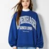 BERSHKA PRINTED - Sweatshirt - Dark Blue -Bershka Verkaufsgeschäft 1e6f4d59b5cc465689ce9715256d2788