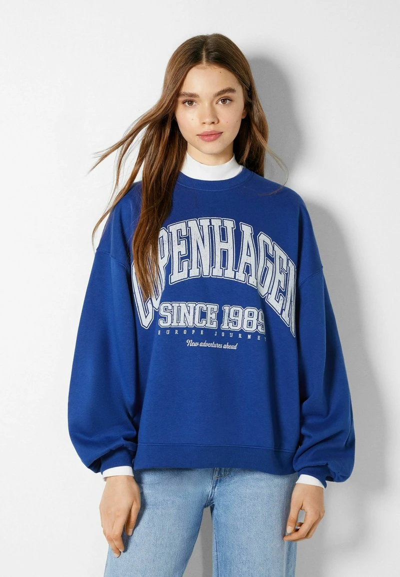 BERSHKA PRINTED - Sweatshirt - Dark Blue 3 BERSHKA PRINTED - Sweatshirt - Dark Blue