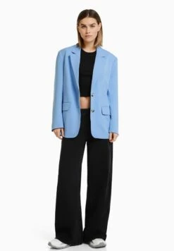 BERSHKA TAILORED CUT - Kurzmantel - Light Blue -Bershka Verkaufsgeschäft 1f2a72abec464ac49e1caf391c2465d1