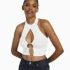BERSHKA DETAIL HALTER - Top - Off White -Bershka Verkaufsgeschäft 1f7785c0a8e94af7a84444e8004e93f9