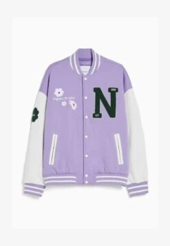 BERSHKA EMBROIDERED FLORAL - Bomberjacke - Mottled Purple -Bershka Verkaufsgeschäft 2051a88b8a9147b1a269d7bc331900ab