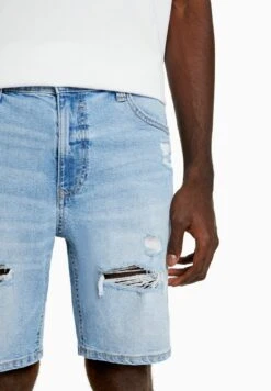 BERSHKA RIPPED - BERMUDA - Jeans Shorts - Light Blue Denim -Bershka Verkaufsgeschäft 22315e28332b41a782c89d2bc3f09b11