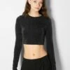 BERSHKA Langarmshirt - Black -Bershka Verkaufsgeschäft 22ed42f005ad4dd0acd9b50170353251