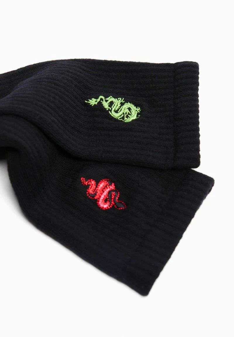 BERSHKA EMBROIDERED SET - Socken - Black 4 BERSHKA EMBROIDERED SET - Socken - Black – Bild 2