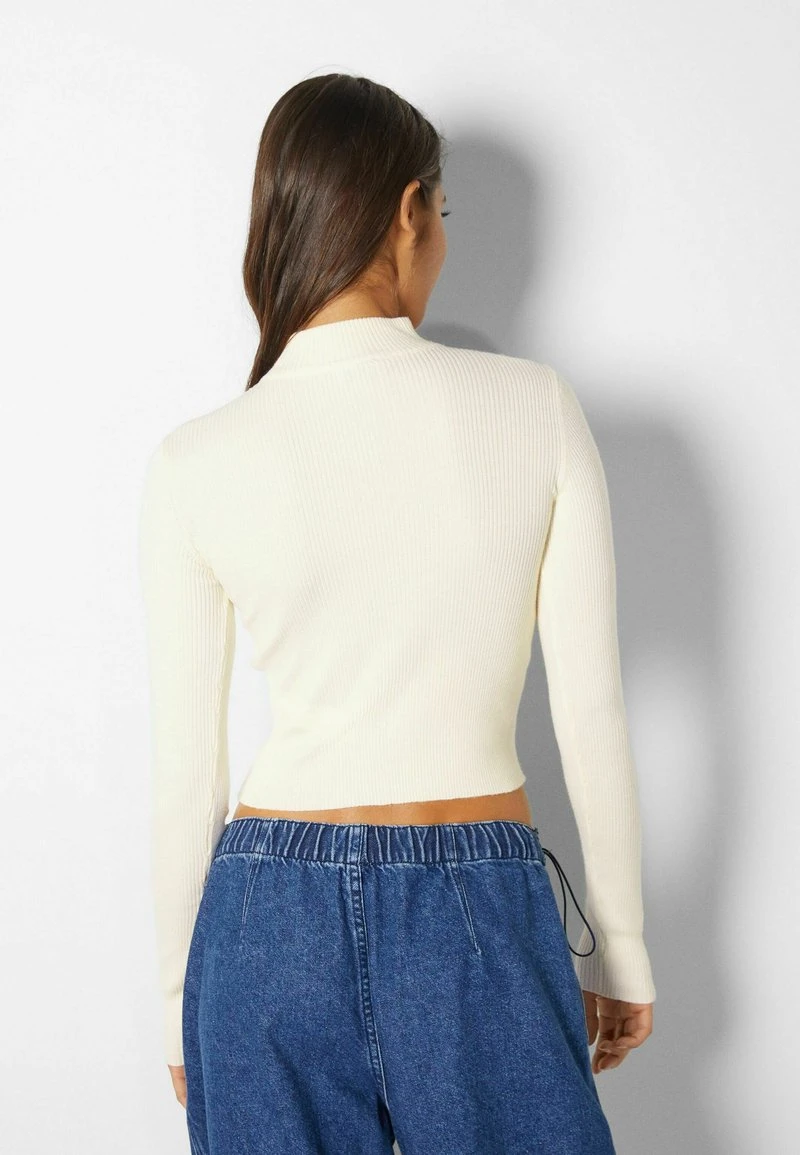 BERSHKA CHOKER NECK - Strickpullover - Beige 5 BERSHKA CHOKER NECK - Strickpullover - Beige – Bild 3