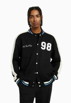 BERSHKA WITH PATCH - Bomberjacke - Black