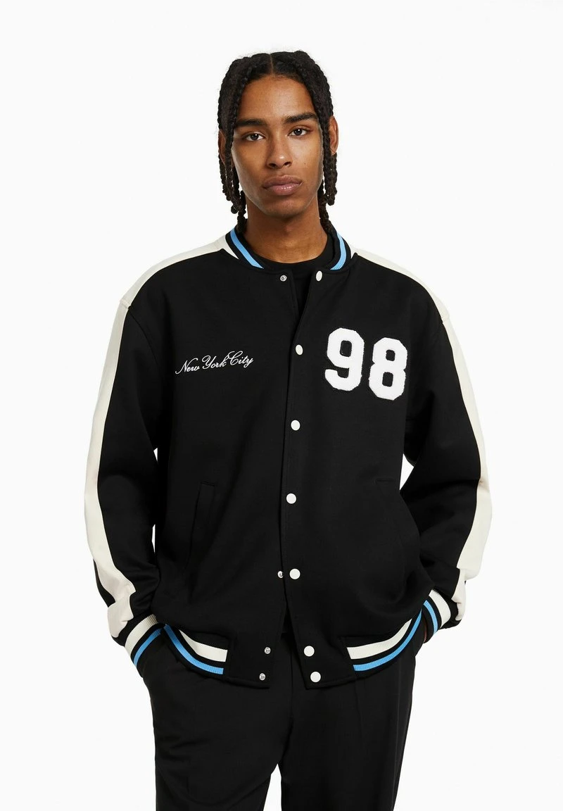 BERSHKA WITH PATCH - Bomberjacke - Black 3 BERSHKA WITH PATCH - Bomberjacke - Black