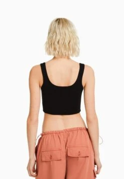 BERSHKA STRAPPY - Top - Black -Bershka Verkaufsgeschäft 286ff79463e6420faf12cceb958b527d