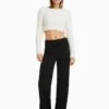 BERSHKA WIDE LEG TAILORED - Stoffhose - Black -Bershka Verkaufsgeschäft 2a1bcef013d249569a01423547bc529a